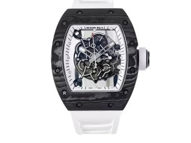 RM055 Bubba Watson White Dial Black Bezel White Rubber Strap (49mm)